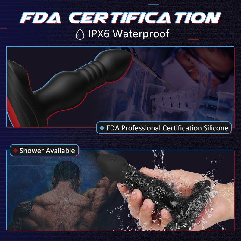 INVADER 3 Thrusting 10 Vibrations Anal Plug with Remote Controller