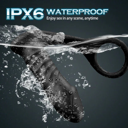 10 Thrilling Vibration 3 Thrusting Silicone Remote Control Cock Ring Anal Vibrator