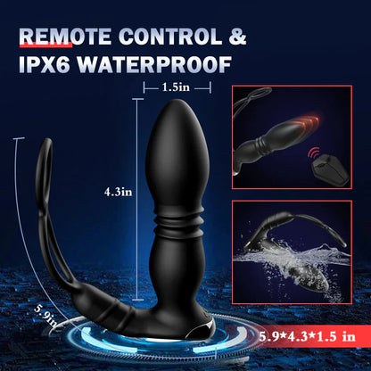 Lustytime 2 In 1 8 Thrusting 8 Vibration Cock Ring Anal Vibrator