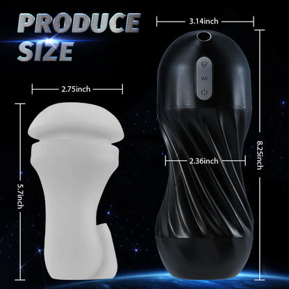 Black Cyclone 5 Vacunm Sucking 7 Vibration Modes Automatic Male Masturbation Cup