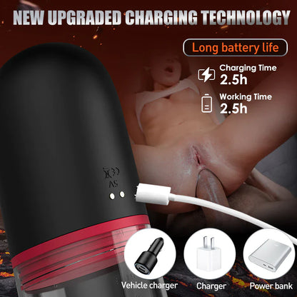 S-HAND 9 Vibrating 9 Sucking Transparent Male Masturbation Cup Penis Enlargement Pump