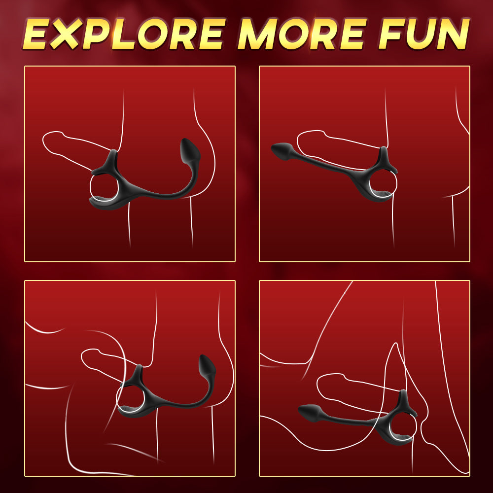 Zenith - Spherical Vibrating Anal Plug with Penis Rings