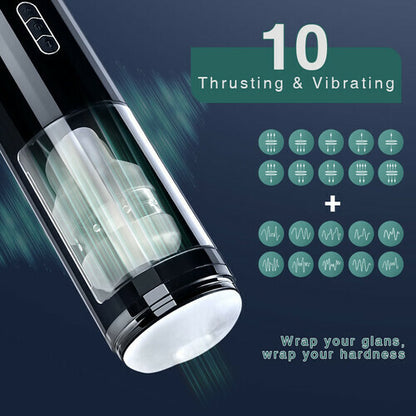 Edging 10 Powerful Thrusting&amp;Vibrating Automatic Male Masturbator