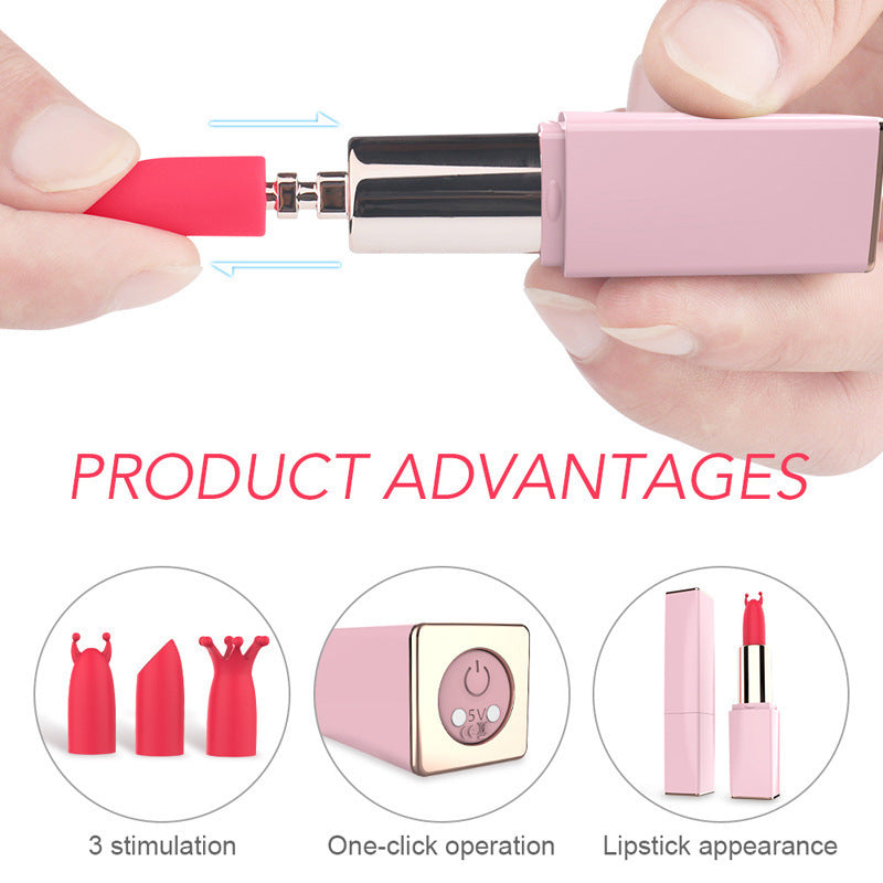 Rechargeable Multi Frequency Vibrating Lipstick Mini Egg Jumping Convertible