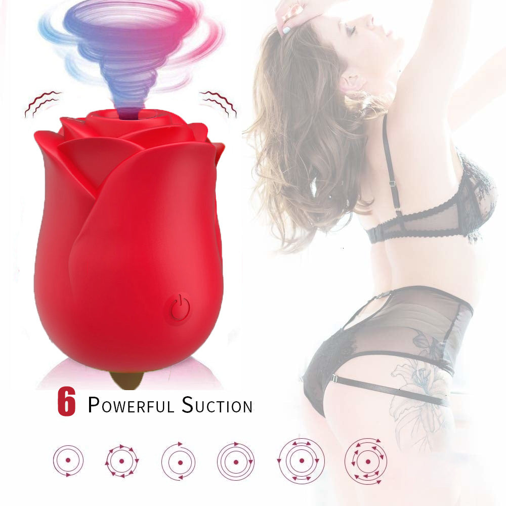 Silicone Rose Clitoral Suction Vibrator Sex Toys