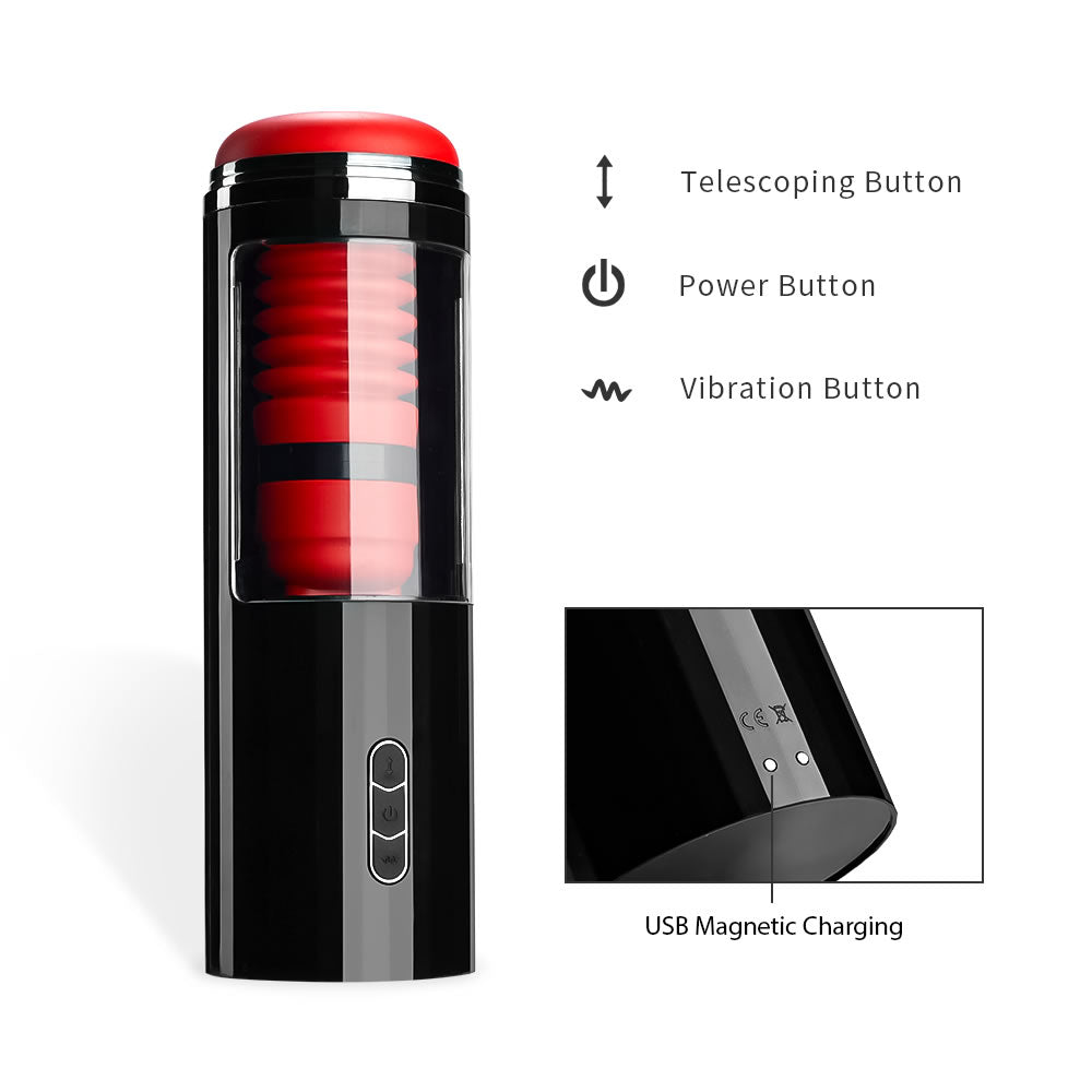 AcmeJoy 7 Thrusting 7 Vibrating Flame Rose Masturbation Cup