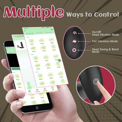 AcmeJoy 360° Rotating and Vibrating Anal Vibrator with Silicone Cock Ring