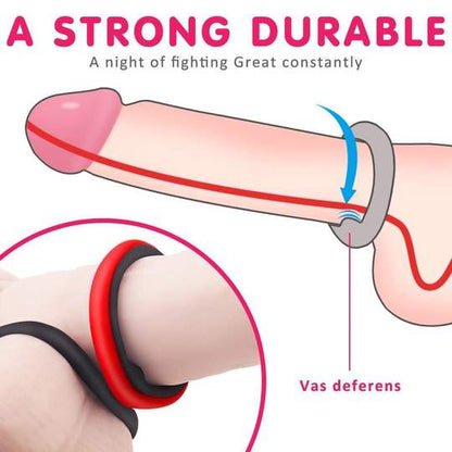 S-HANDE 1.5-Inch Premium Stretchy Longer Harder Stronger Erection Cock Ring Set