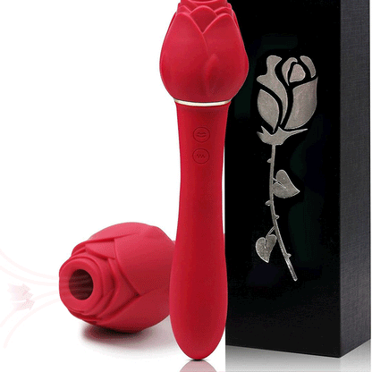 Rose Clitoral Sucking G Spot Vibrator, Clit Sucker Nipple Dildo Rabbit Vibrator with 5 Suction Patterns & 10 Strong Vibration