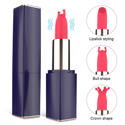 Rechargeable Multi Frequency Vibrating Lipstick Mini Egg Jumping Convertible