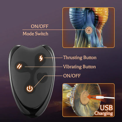 Phoenix Animal Texture 7 Thrusting Vibrating Big Sucker Monster Dildo10.23 Inch