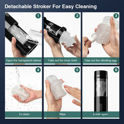 Edging 10 Powerful Thrusting&amp;Vibrating Automatic Male Masturbator