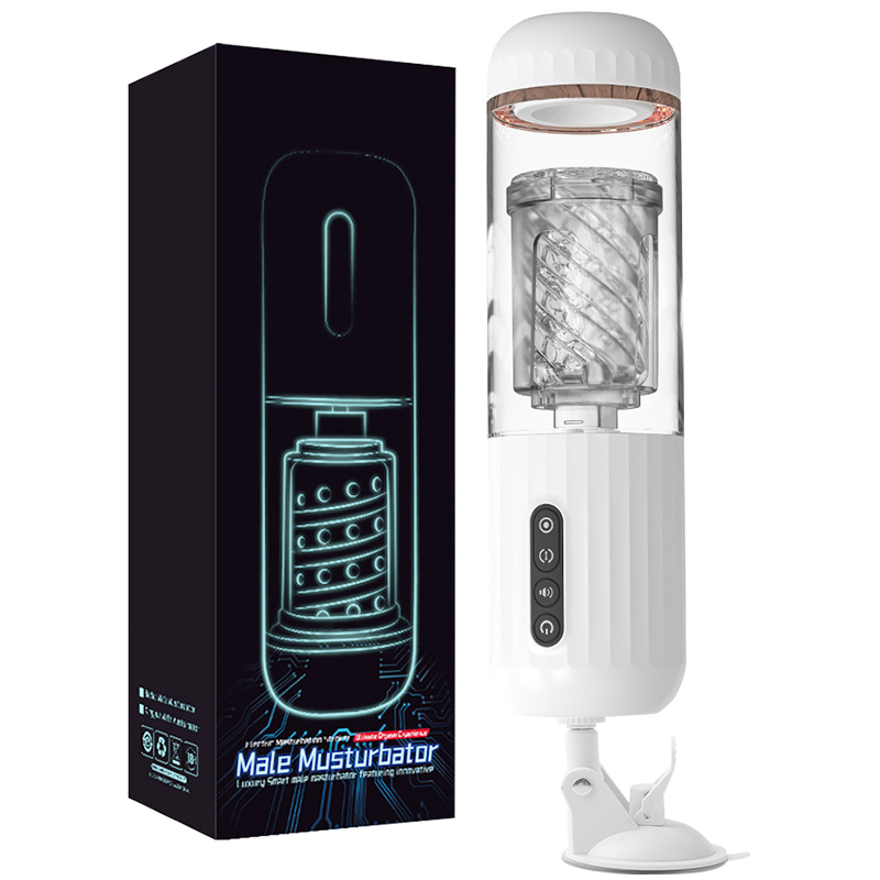 Vibrbud -White 10 Telescopic Rotation 10 Suction Automatic Male Masturbation