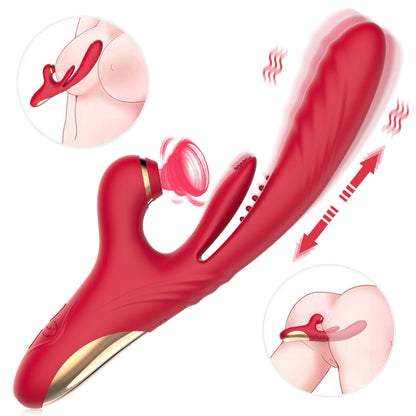 3-in 1 Suction & Thrusting Vibrator With Tongue For Clitoris & G-spot