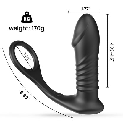 Vibrating Prostate Massager With Penis Ring —— Triple Stimulation