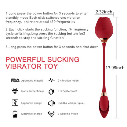 Rose Vibrator Double Use Sucking Vibrator