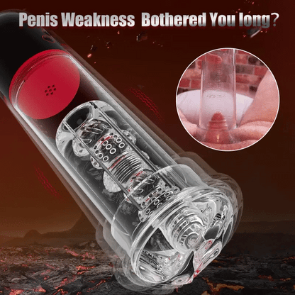 S-HAND 9 Vibrating 9 Sucking Transparent Male Masturbation Cup Penis Enlargement Pump