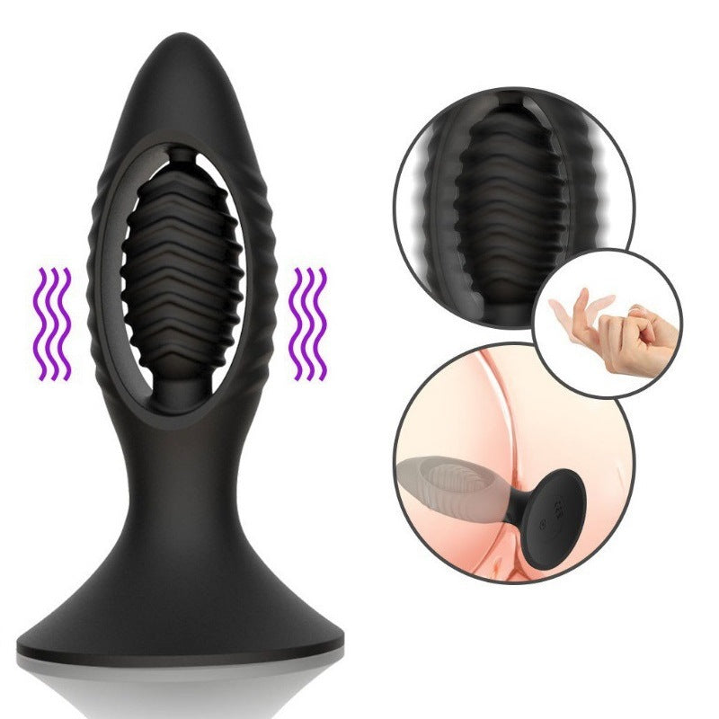 Men's Hollow Out Suction Cup, Backyard Vibration, Anal Plug, Prostate Silicone Stimulation, Vibrating Massager, Toy, Sex Toy