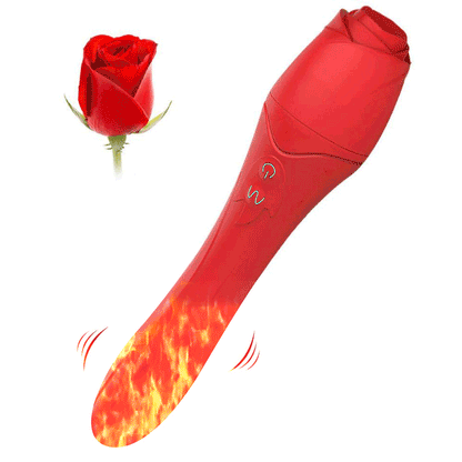 G Spot Vibrator Dildo with 10 Strong Rose Vibrator Roating Heating Modes for Quick Orgasm for Effortless Insertion Clitoris Nipple Vagina Massagers