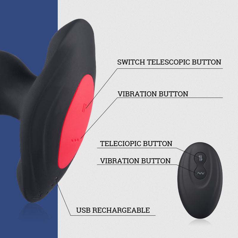 INVADER 3 Thrusting 10 Vibrations Anal Plug with Remote Controller