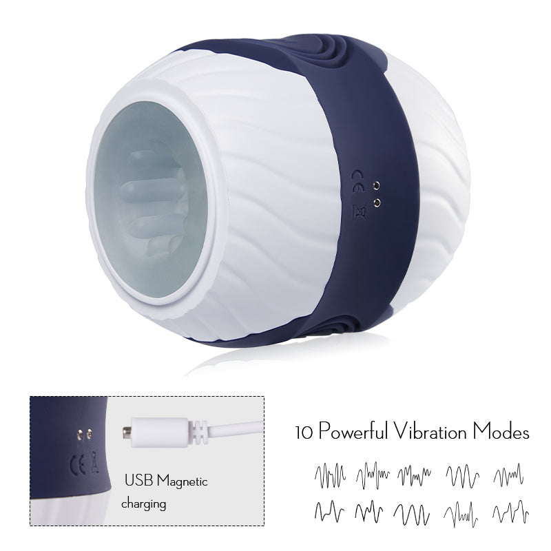 Mickey 10 Vibration Transparent Male Masturbatior with Controlling Han