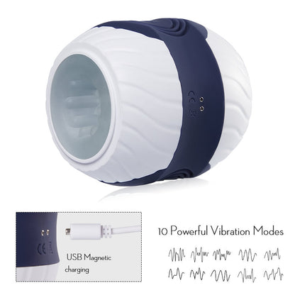 Mickey 10 Vibration Transparent Male Masturbatior with Controlling Han