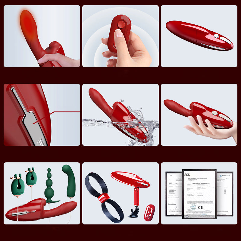 3 Modes Thrusting Vibrator Dildo Rotating G spot Vibrator Sex Toy