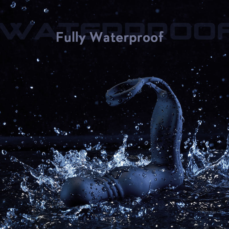 THOR 3-thrusting & 10-vibrating Dual cock rings Prostate Massager