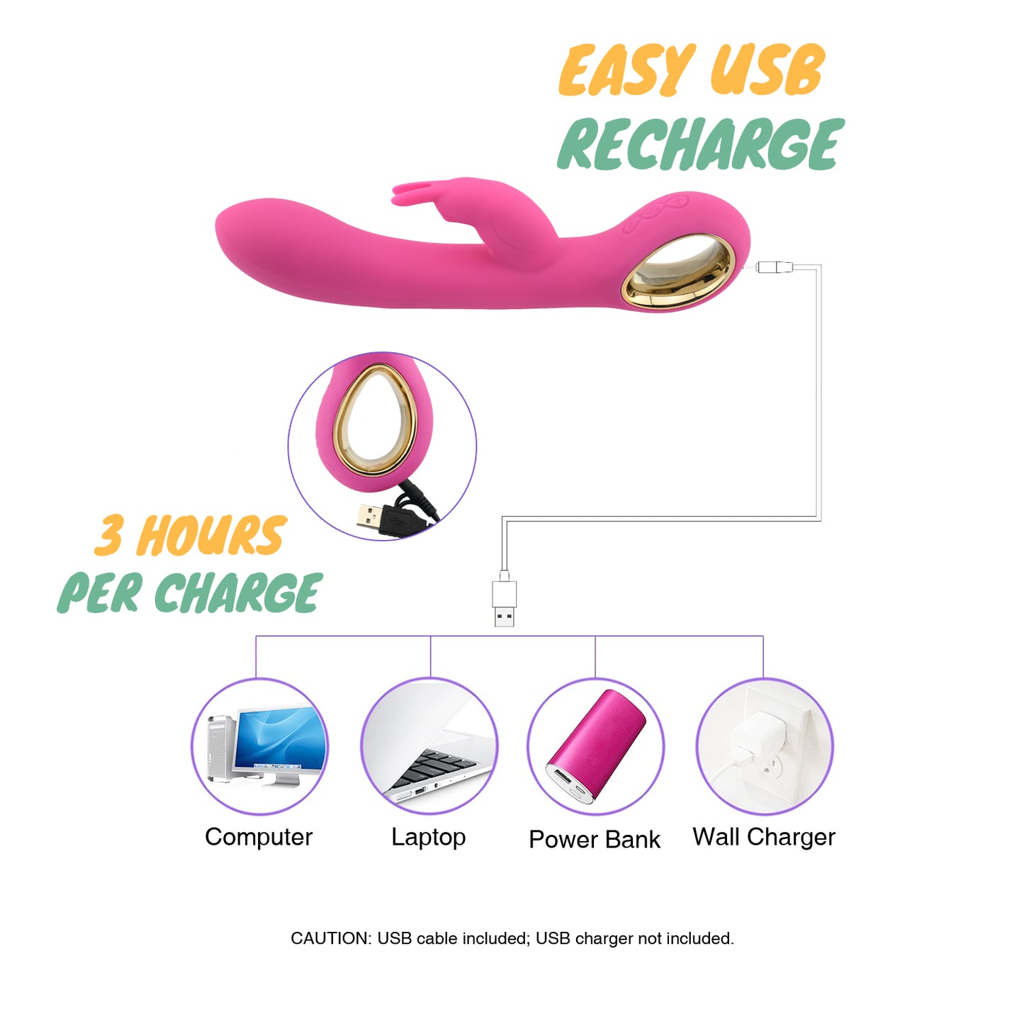 Rabbit Vibrator 42 ℃ Heating Stick Masturbation Waterproof Multi-frequency Vibration
