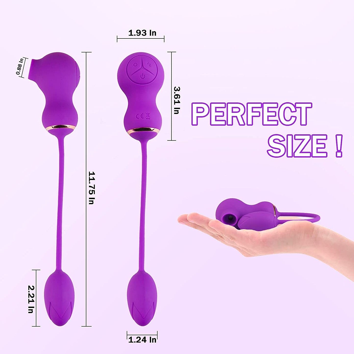 Rose Vibrator Clitoral Sucking Vibrator with Vibrating Egg, 2 in 1 Clit & G-spot Stimulator with 7 Suction & 7 Vibration Modes