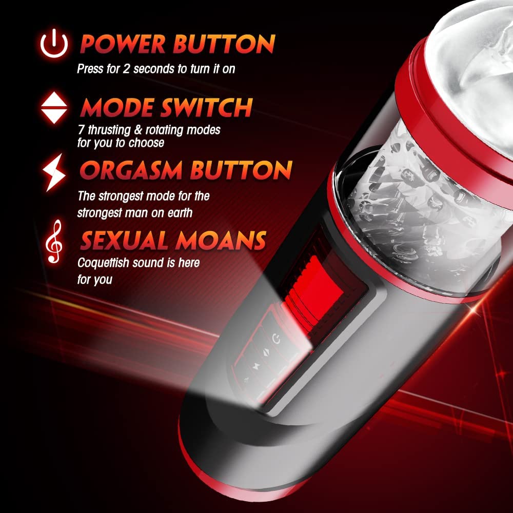Automatic Male Masturbator 7 Thrusting Rotating Vaginal Mouth Pocket P