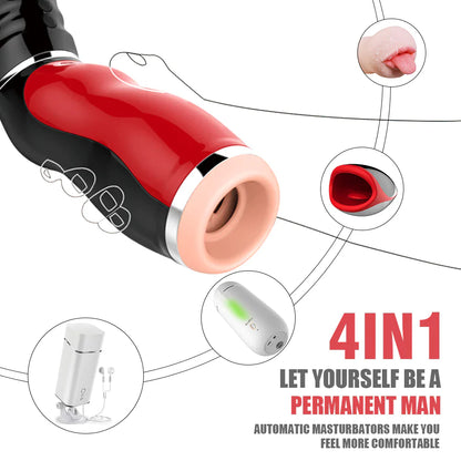 Moaning Deep Throat Sucking Vibrating Blowjob Stroker