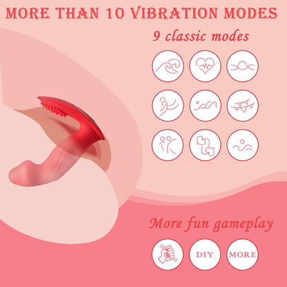 App & Remote Control Wiggling Wearable Panty Vibrator For G Spot Clit Stimulation, Mimic Finger Invisible 9 Wiggling & Vibration Modes Vaginal Anal Dildo Vibrating Panties Adult Sex Toys For Women