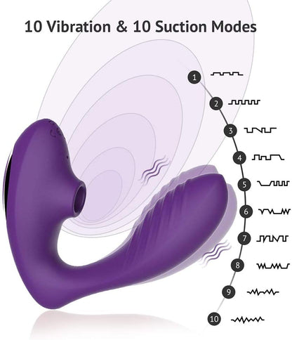 Clitoral Sucking Vibrator, G Spot Dildo Clit Stimulator With 10 Suction And Vibration Patterns