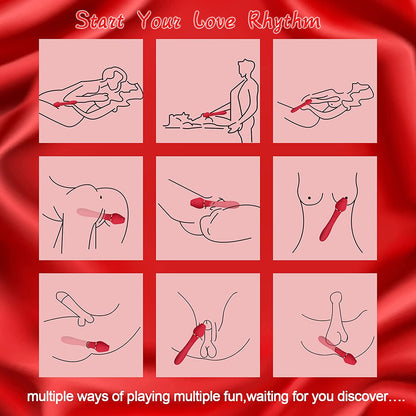 Rose Clitoral Sucking G Spot Vibrator, Clit Sucker Nipple Dildo Rabbit Vibrator with 5 Suction Patterns & 10 Strong Vibration