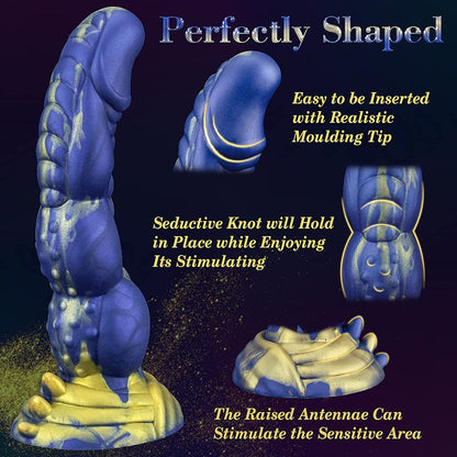 Fantasy Dildo Realistic Dildo- Dickman-Blue Gold