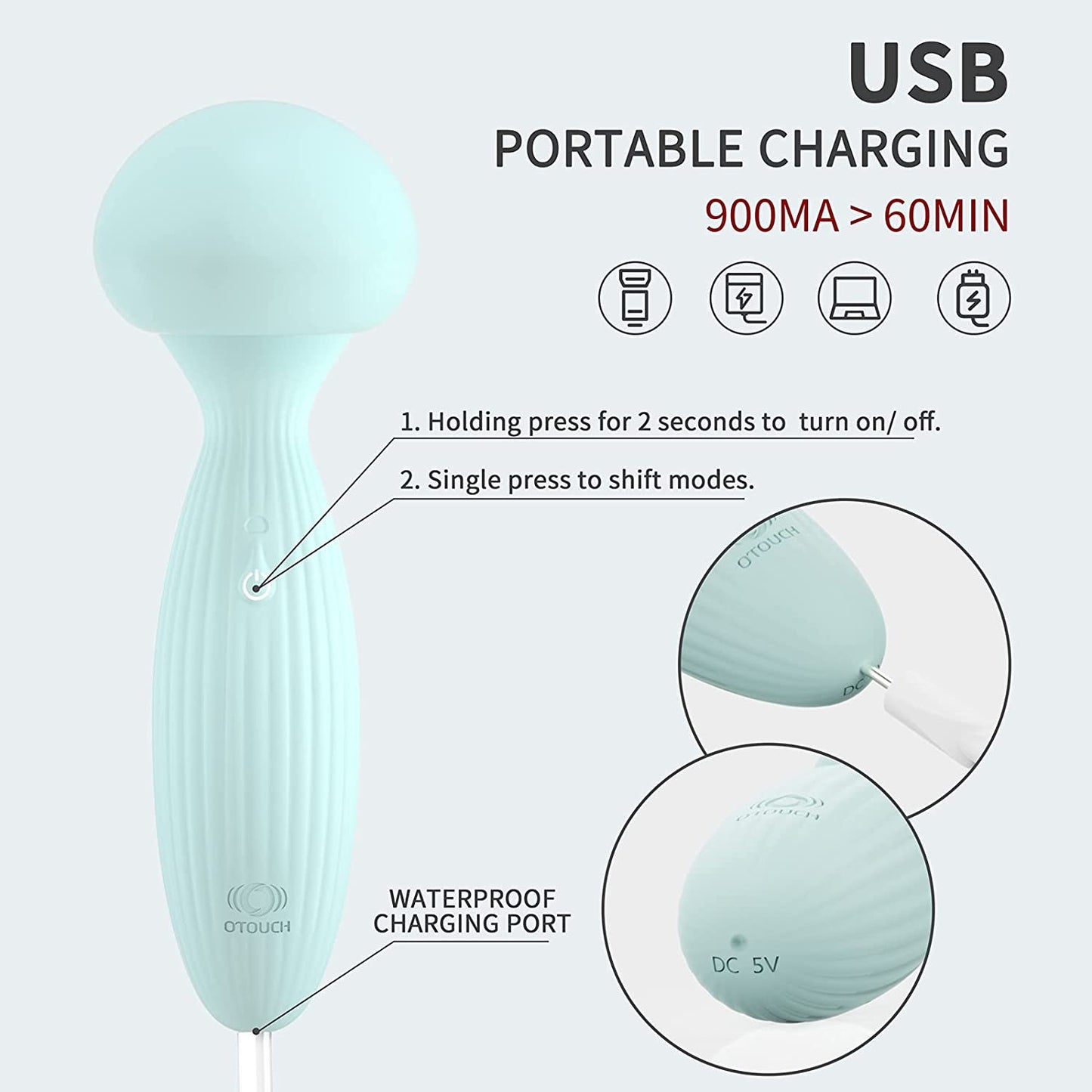 Mushroom Charging Vibrator Female Masturbation Double Headed