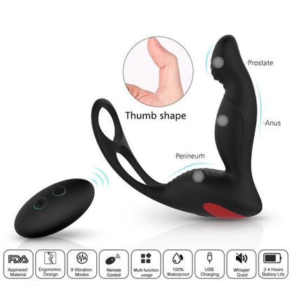 3 In 1 Remote Controlled Vibrating Prostate Massager
